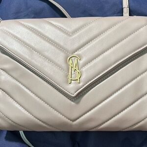 Steve Madden Taupe Quilted Crossbody Bag